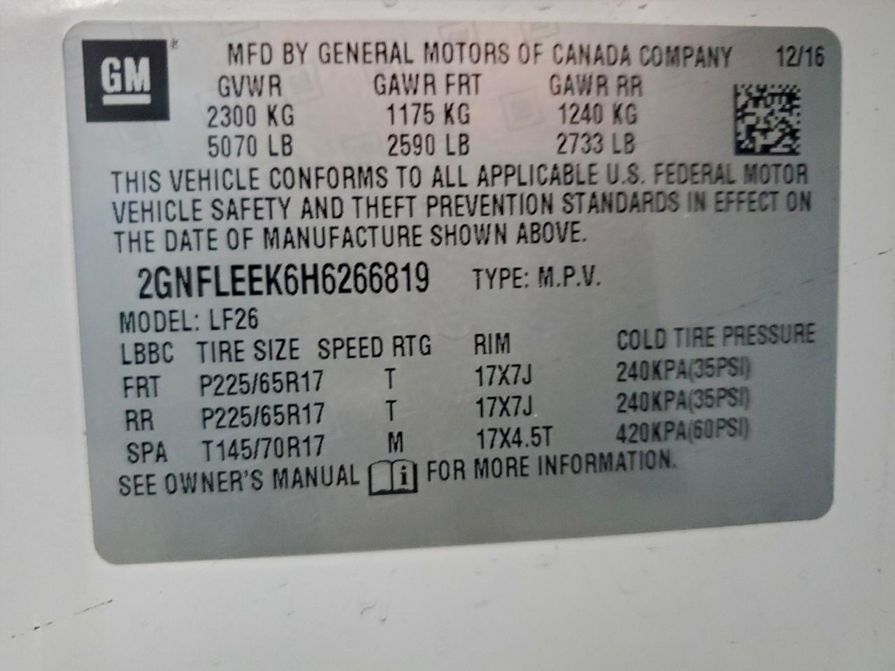 2017 CHEVROLET EQUINOX LS photo 14