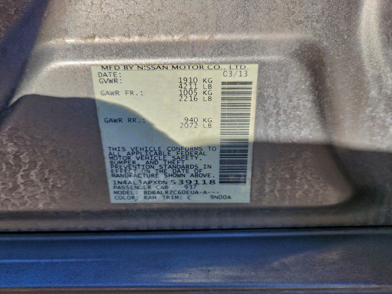 2013 NISSAN ALTIMA 2.5 photo 12