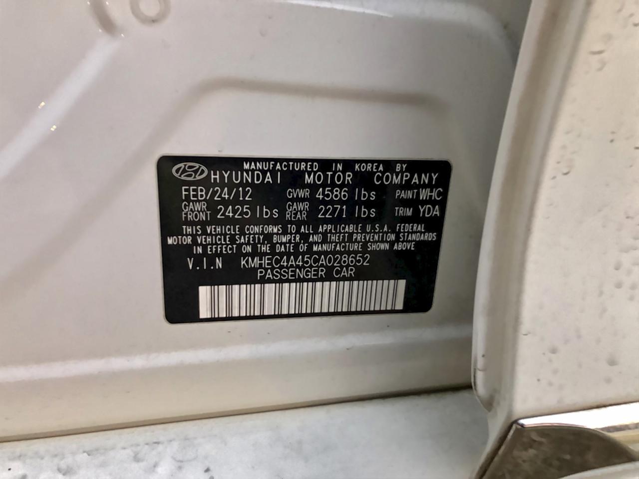 2012 HYUNDAI SONATA HYBRID photo 10