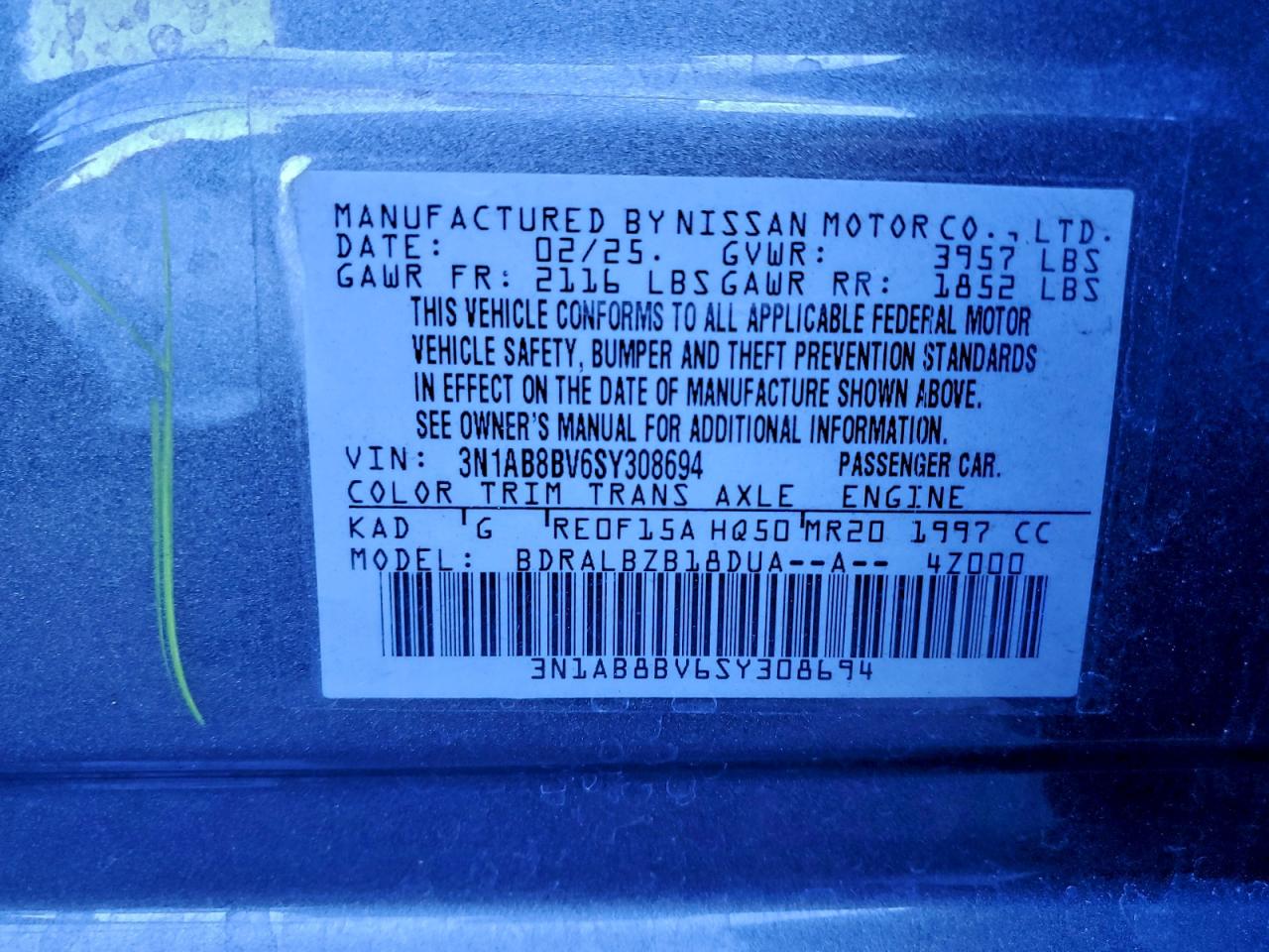2025 NISSAN SENTRA S photo 12