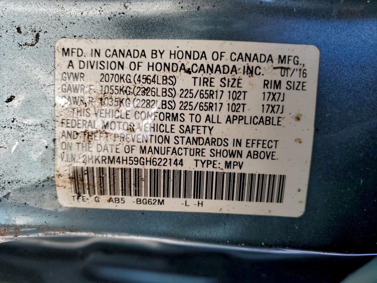 2016 HONDA CR-V EX photo 40