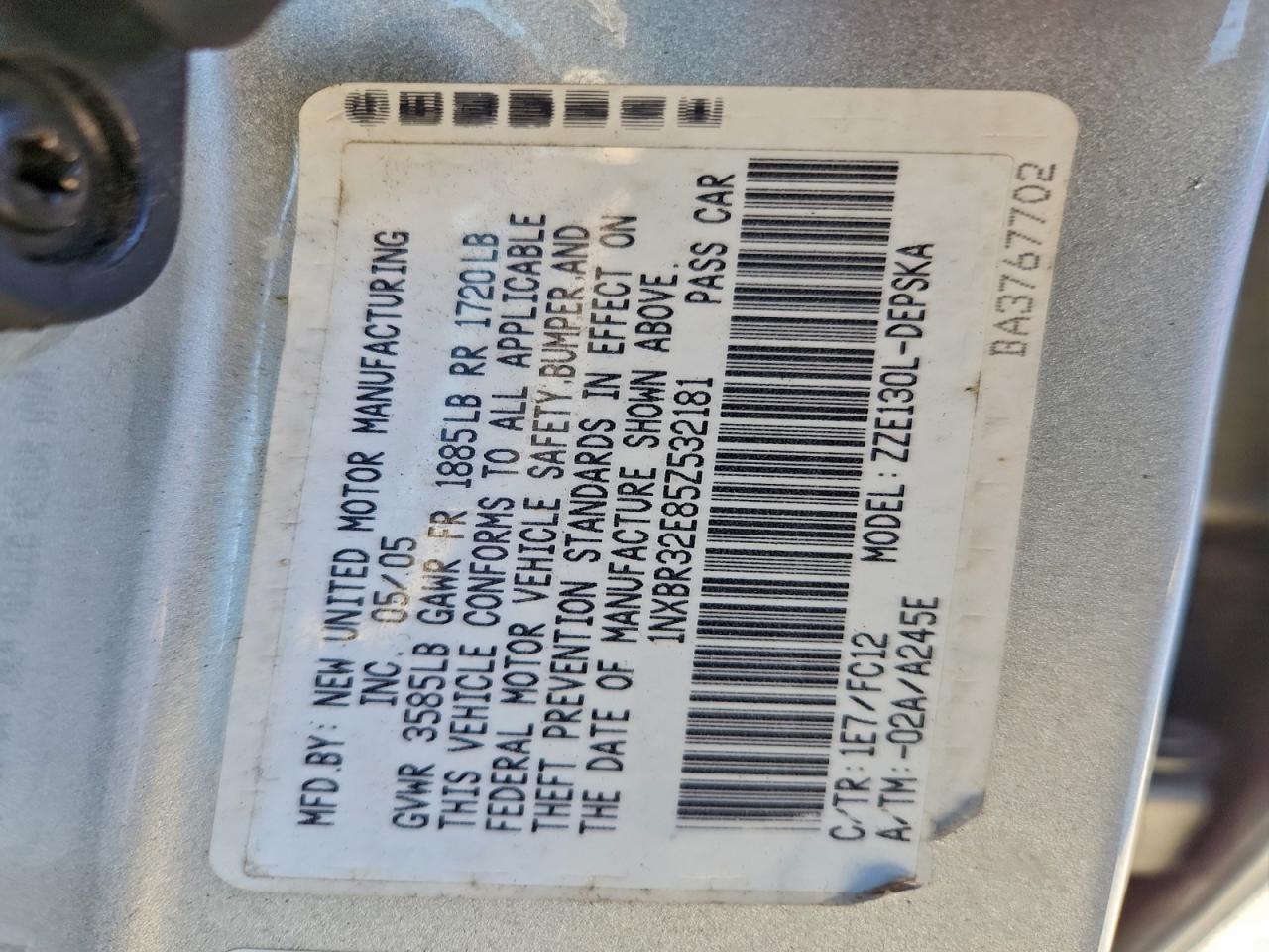 2005 TOYOTA COROLLA CE photo 13