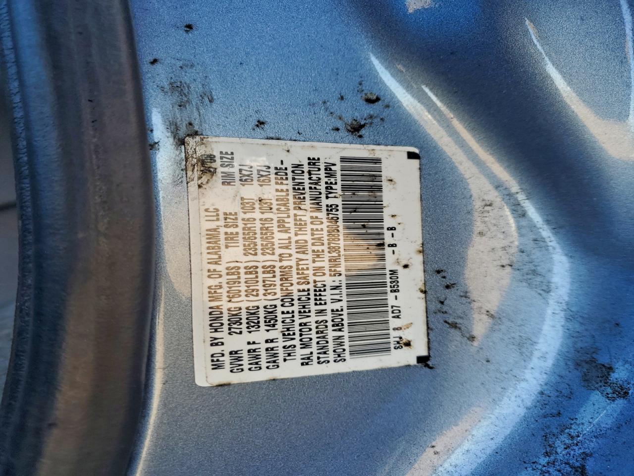 2008 HONDA ODYSSEY EXL photo 25