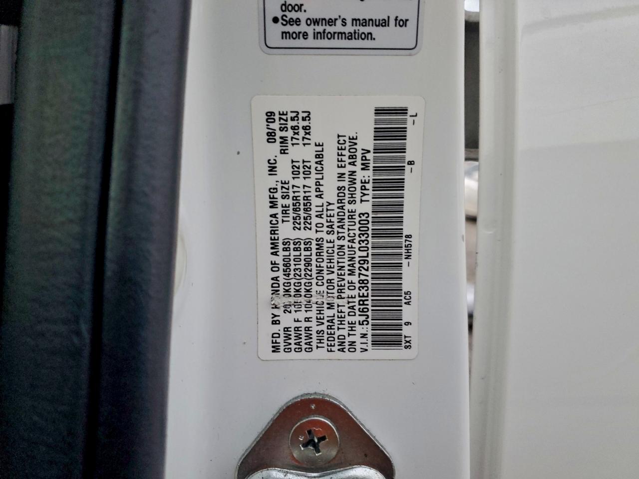 2009 HONDA CR-V EXL photo 13