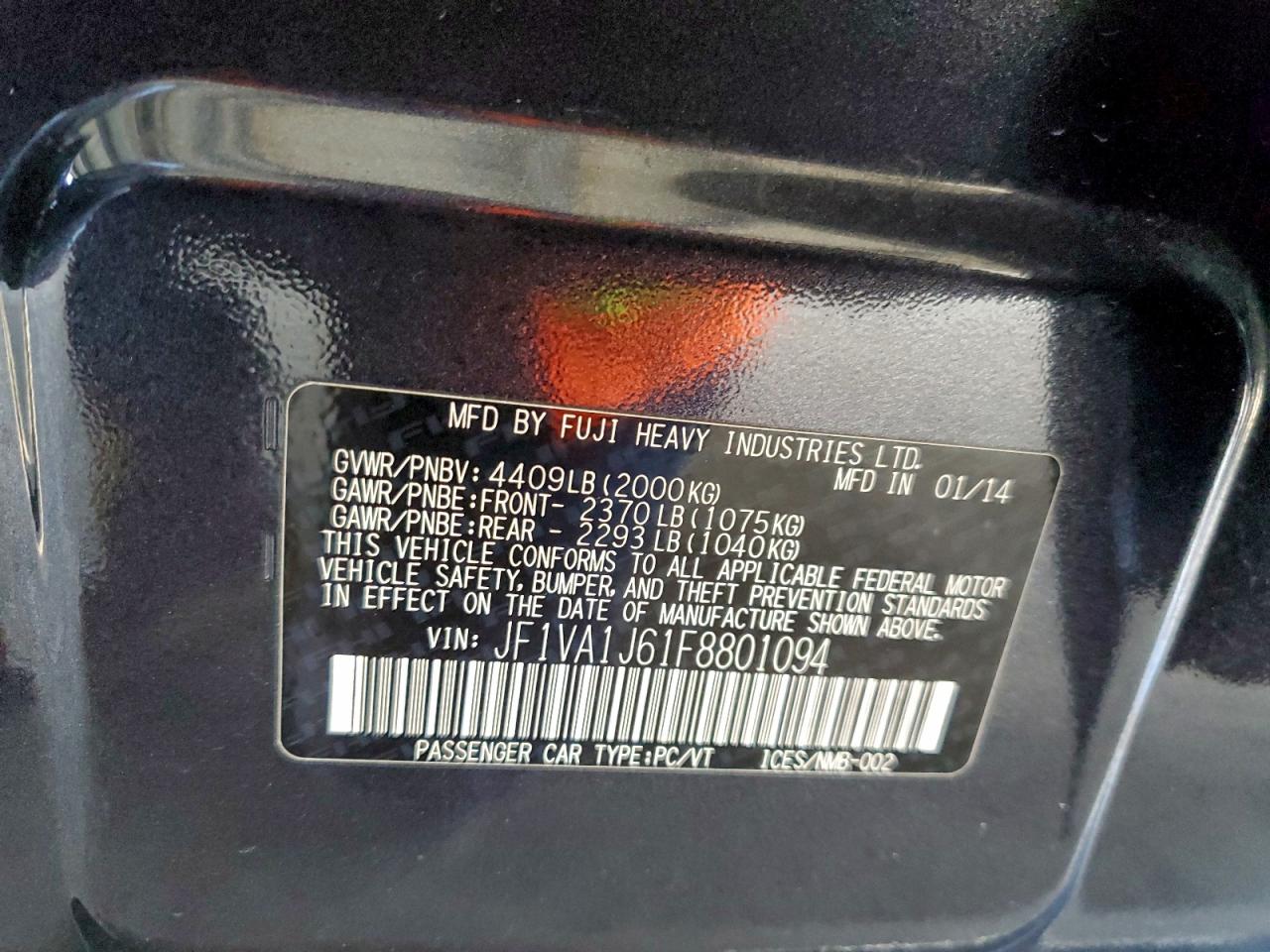 2015 SUBARU WRX LIMITED photo 12