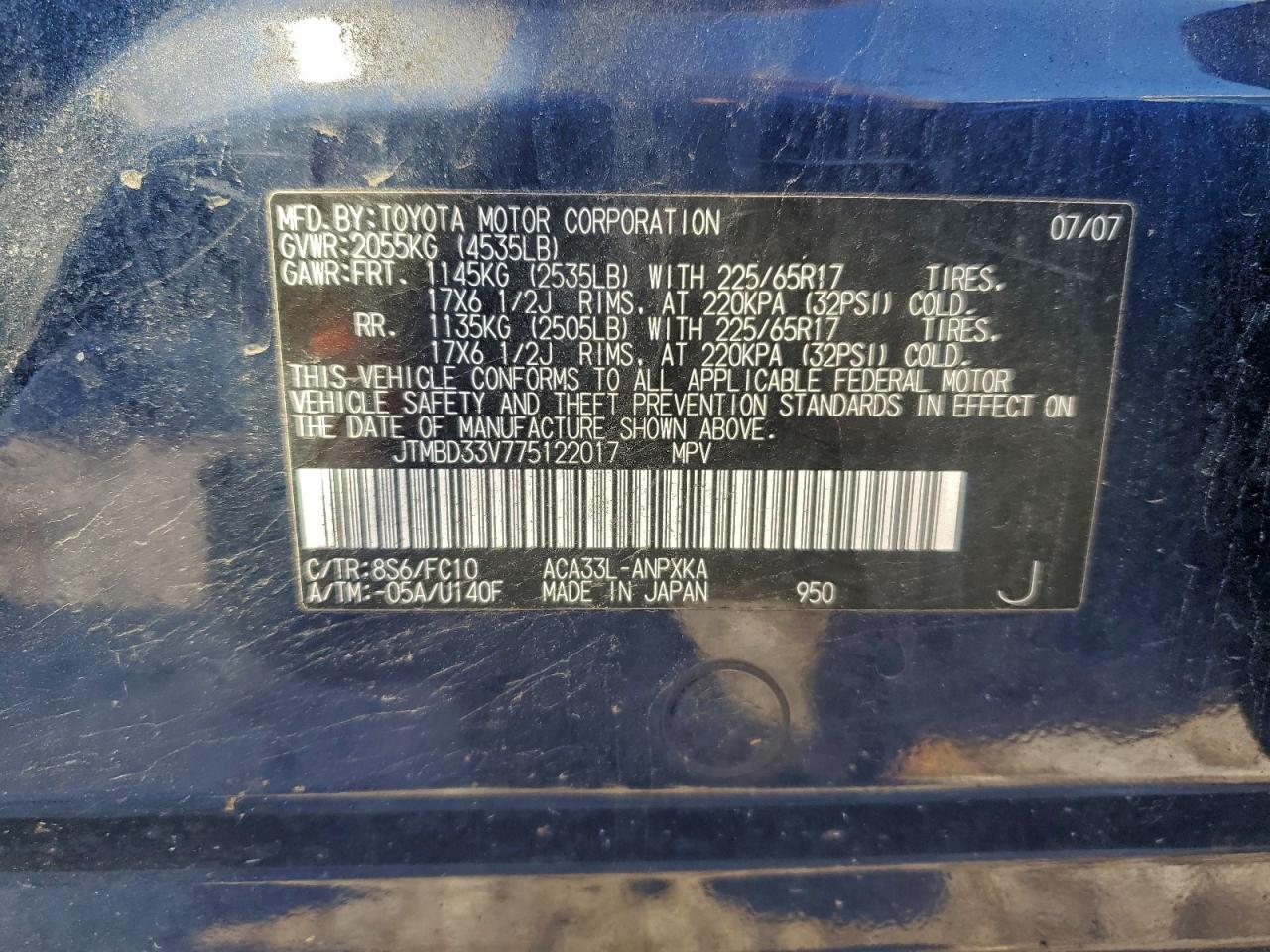 2007 TOYOTA RAV4 photo 13