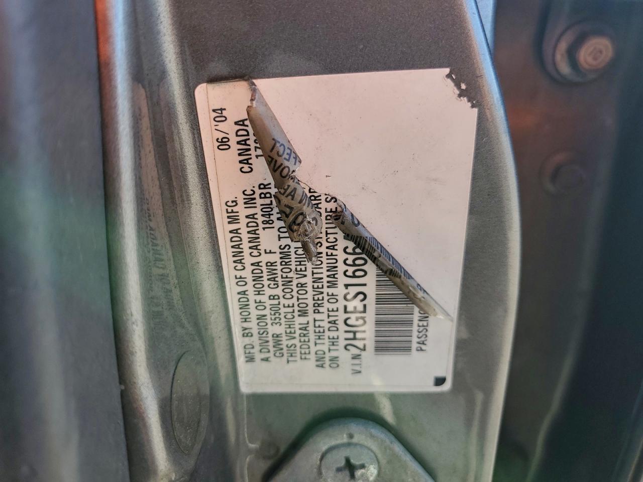 2004 HONDA CIVIC LX photo 45