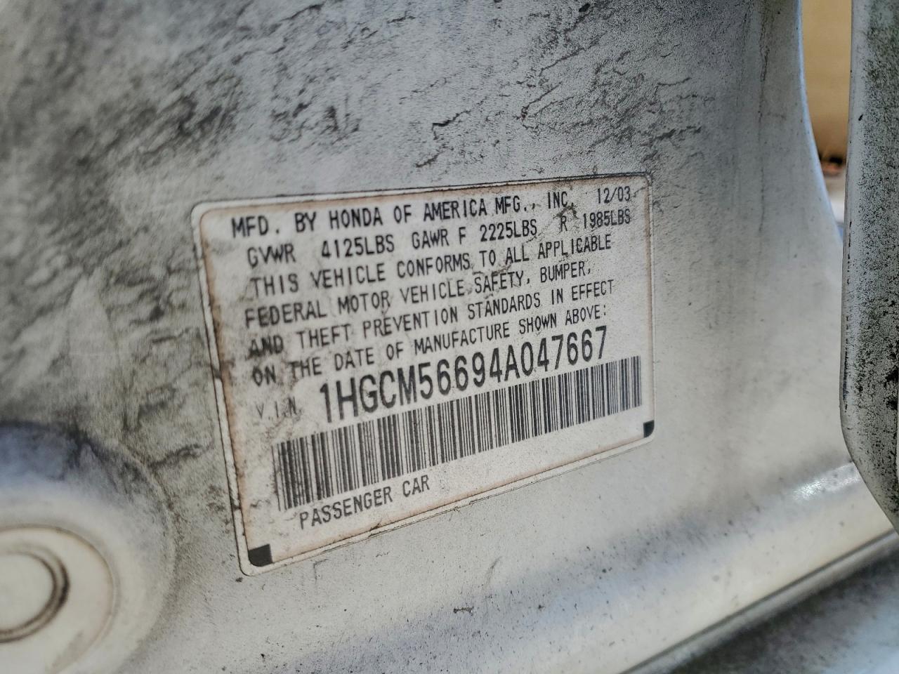 2004 HONDA ACCORD EX photo 23