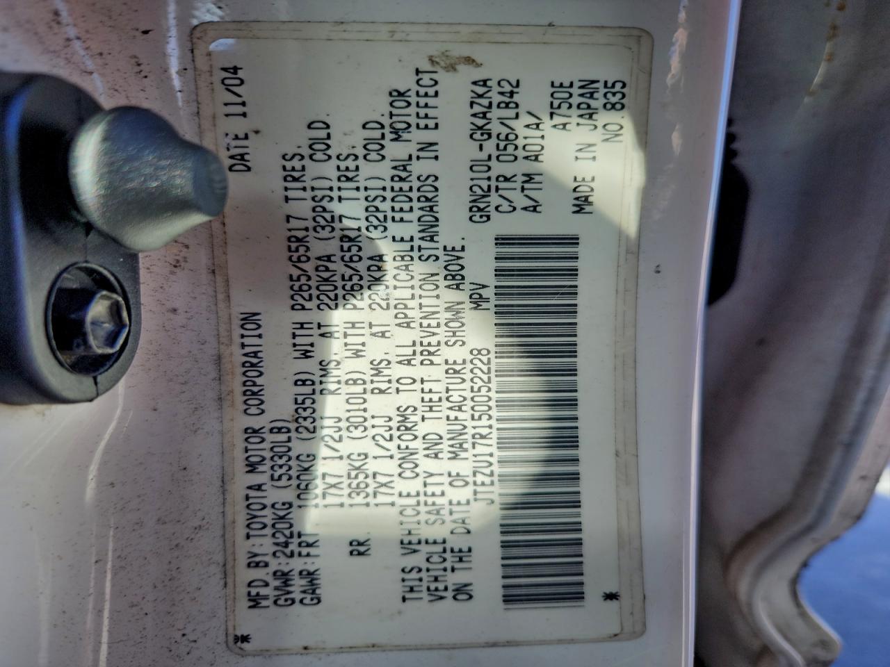 2005 TOYOTA 4RUNNER LIMITED photo 37