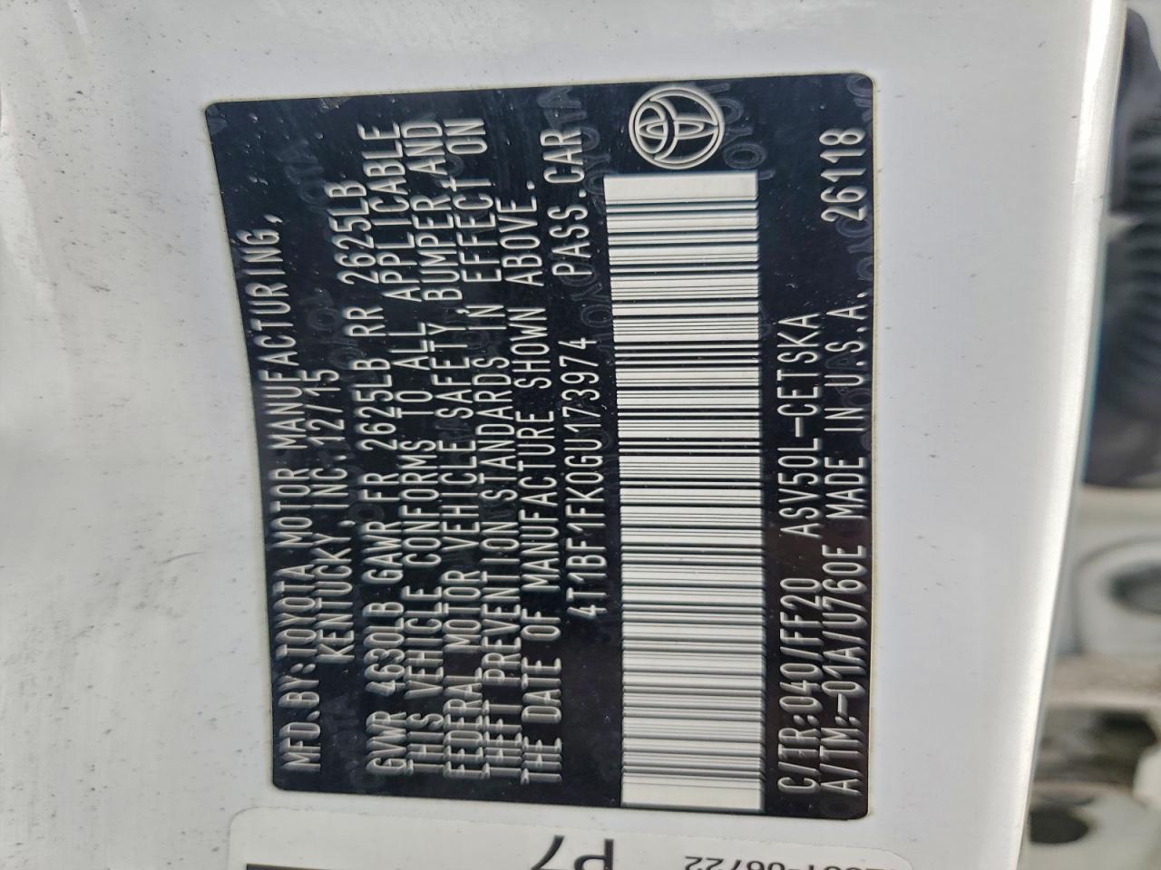 2016 TOYOTA CAMRY LE photo 13