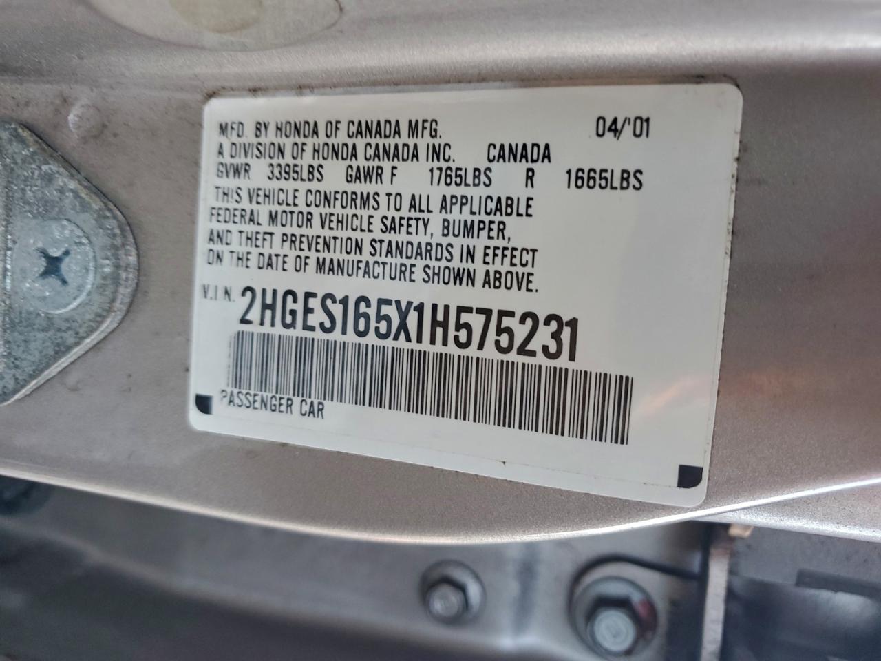 2001 HONDA CIVIC LX photo 37