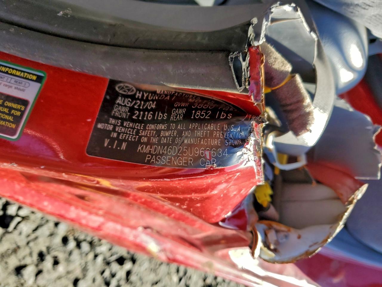 2005 HYUNDAI ELANTRA GLS photo 34