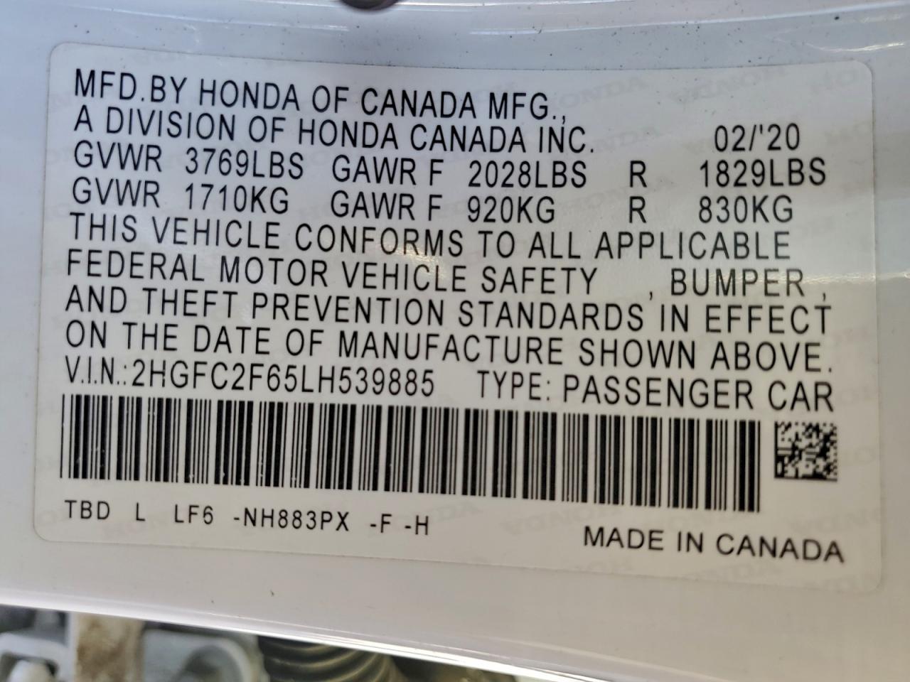 2020 HONDA CIVIC LX photo 23