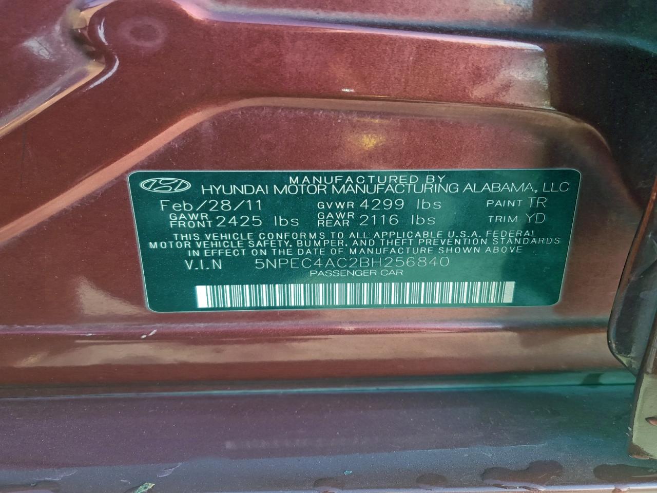 2011 HYUNDAI SONATA SE photo 13