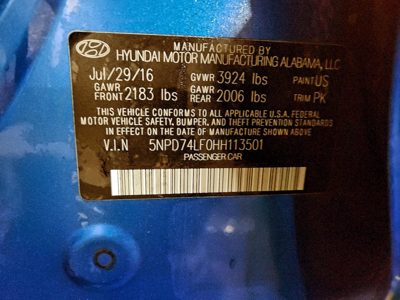 2017 HYUNDAI ELANTRA SE photo 12