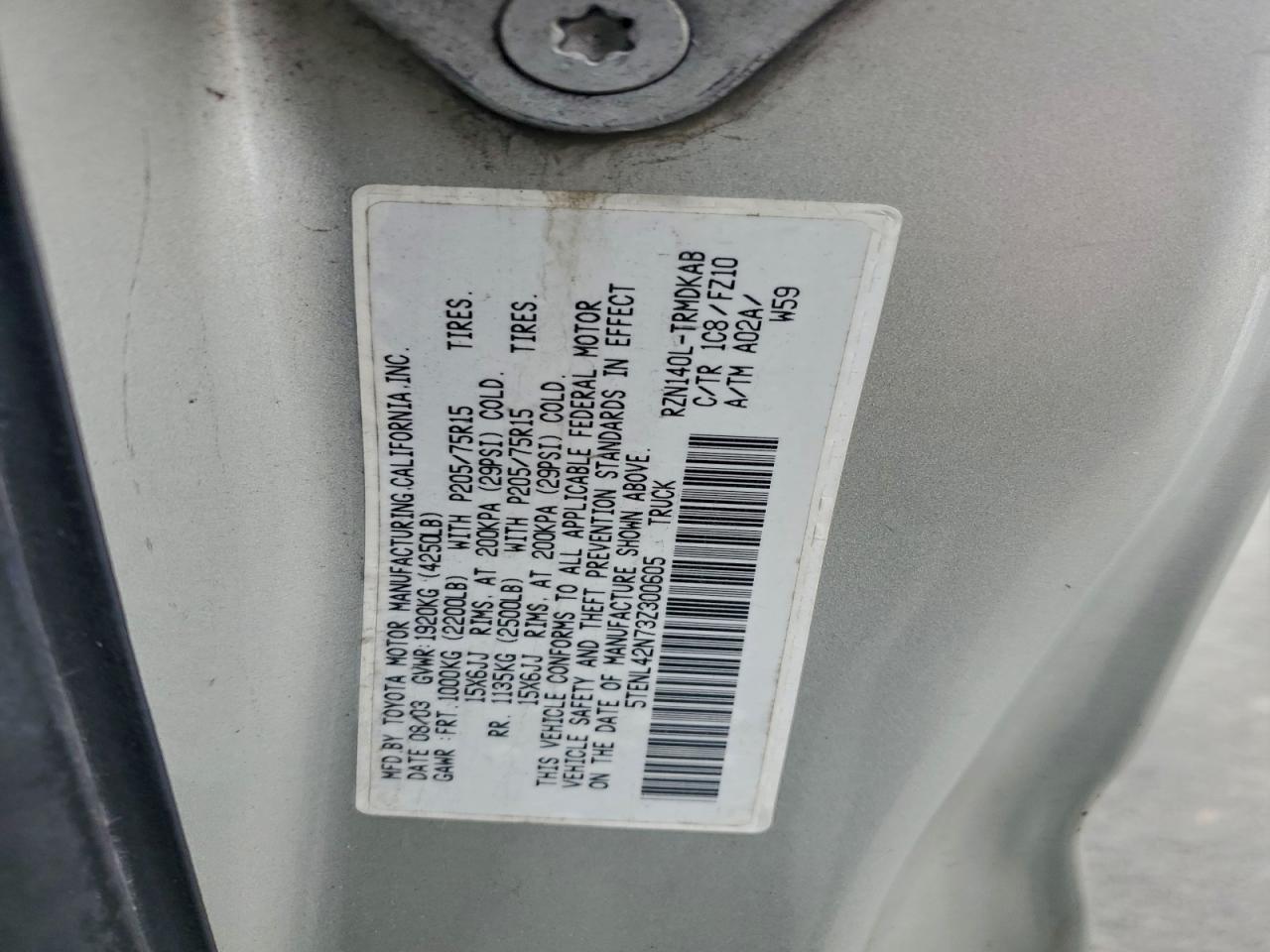 2003 TOYOTA TACOMA photo 12