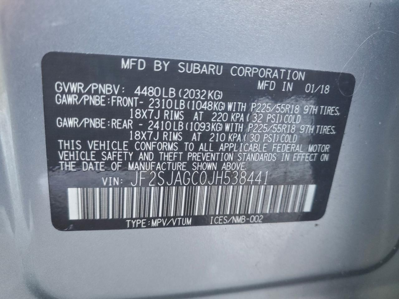 2018 SUBARU FORESTER 2.5I PREMIUM photo 12