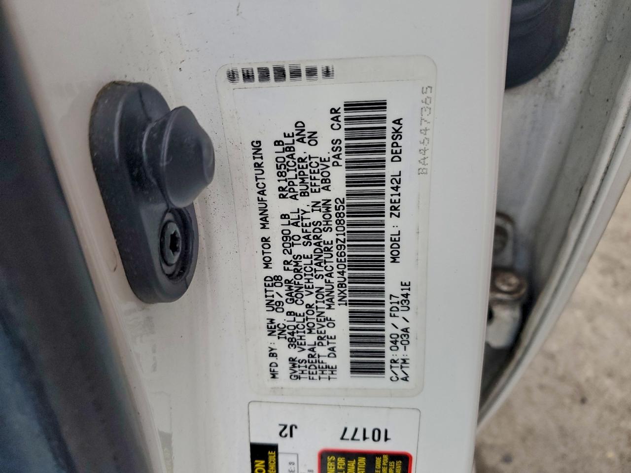 2009 TOYOTA COROLLA BASE photo 12