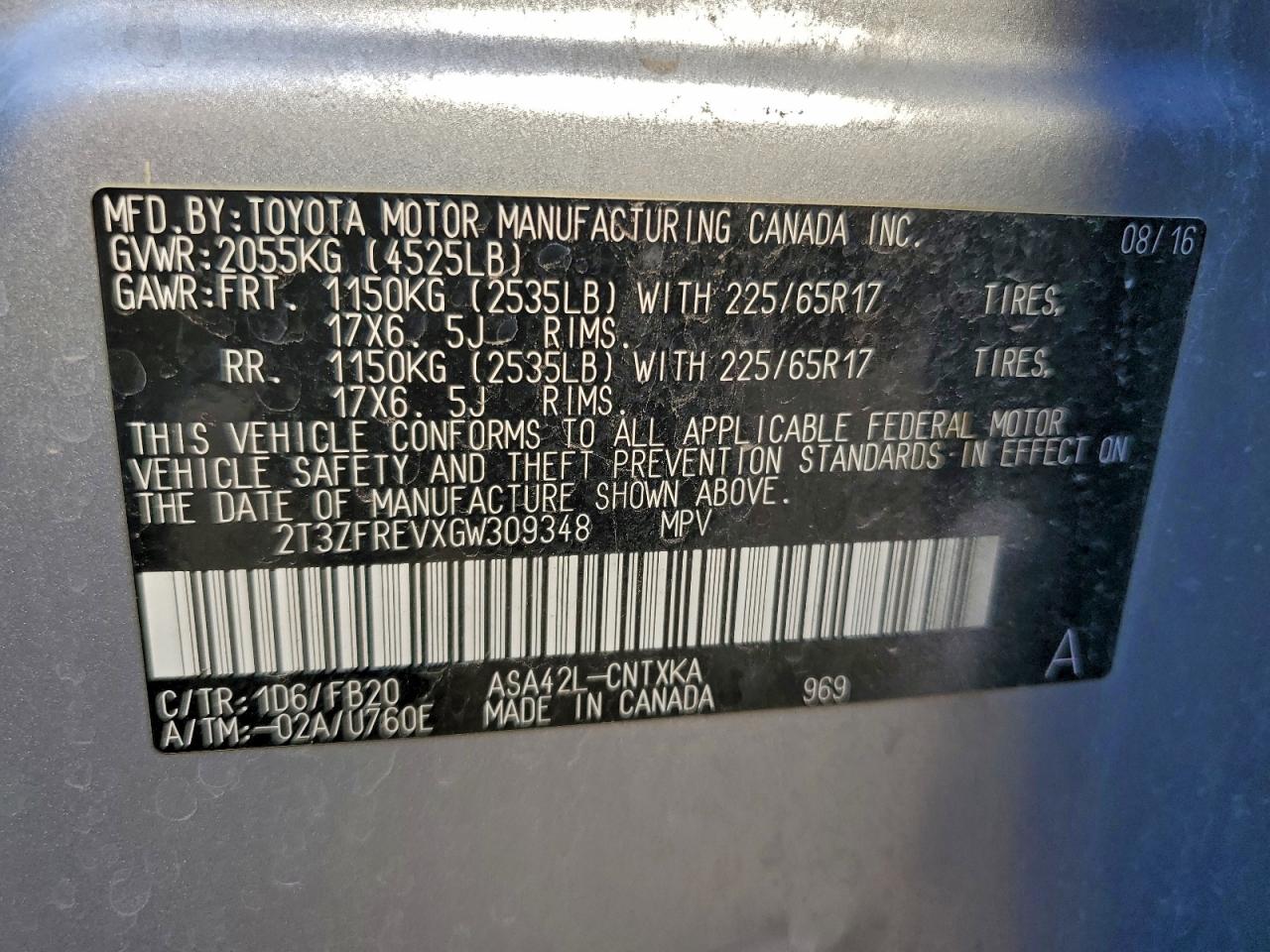 2016 TOYOTA RAV4 LE photo 13