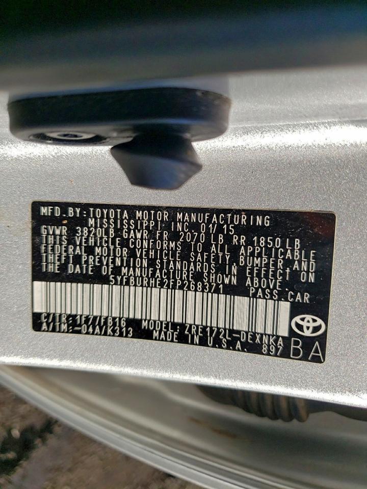 2015 TOYOTA COROLLA L photo 12