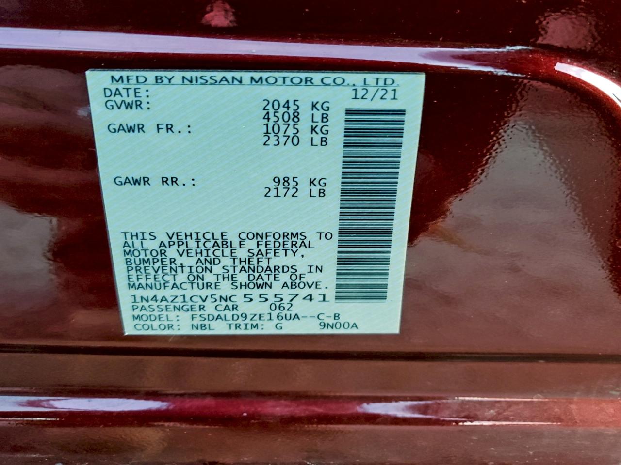 2022 NISSAN LEAF SV photo 27