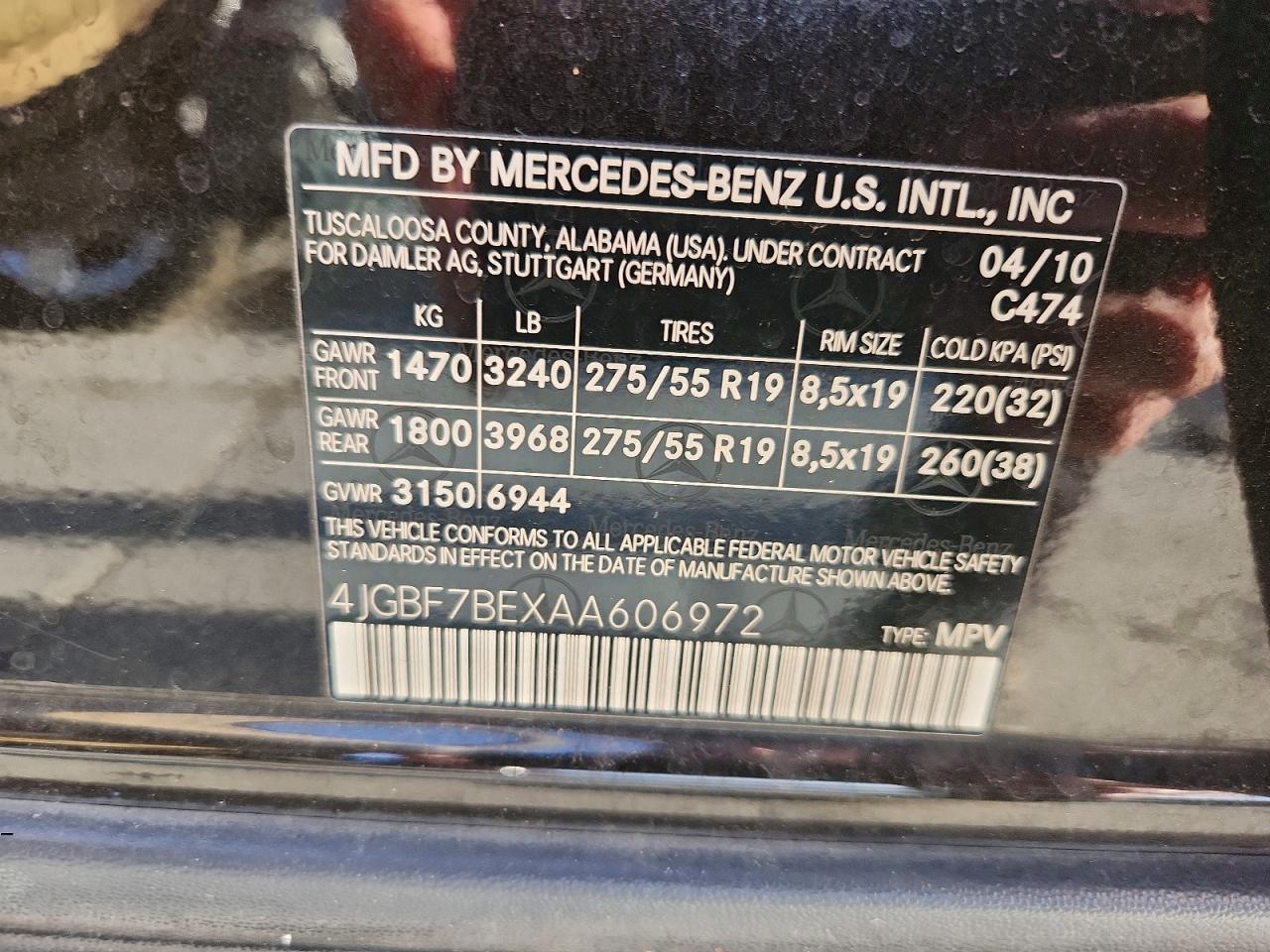 2010 MERCEDES-BENZ GL 450 4MATIC photo 25