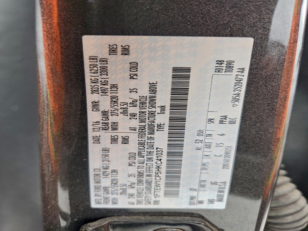 2017 FORD F150 SUPERCREW photo 23