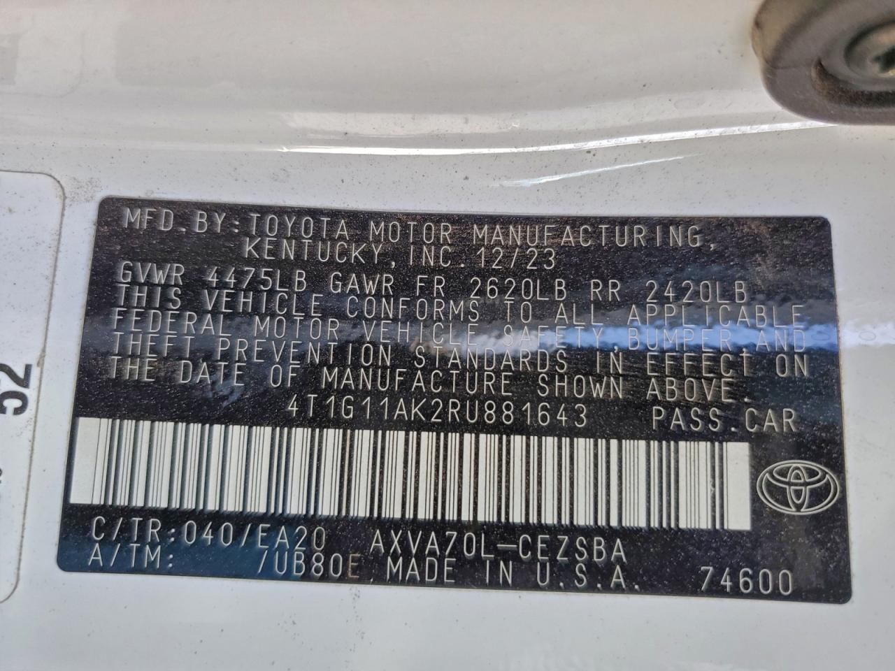 2024 TOYOTA CAMRY SE NIGHT SHADE photo 23