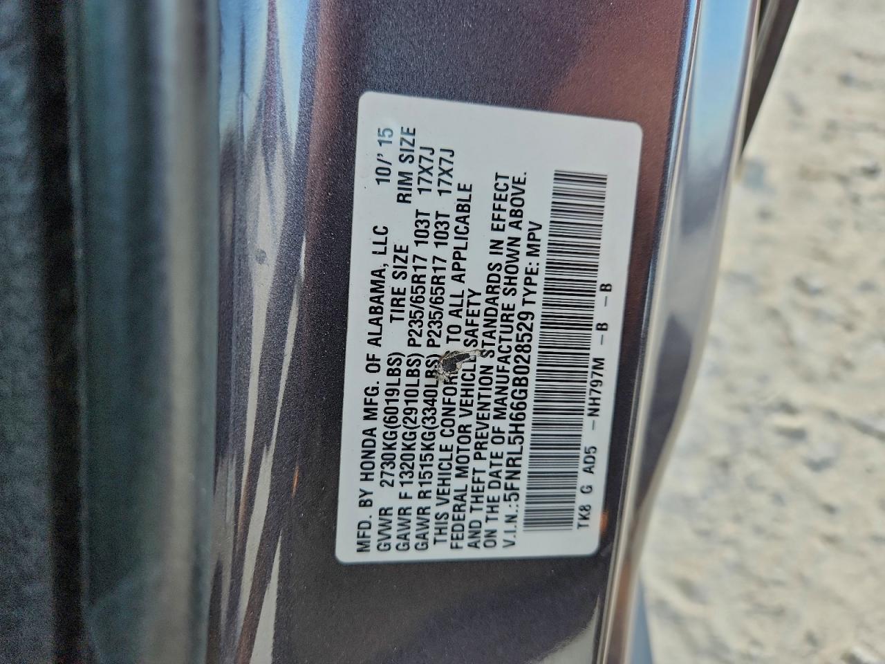 2016 HONDA ODYSSEY EXL photo 40