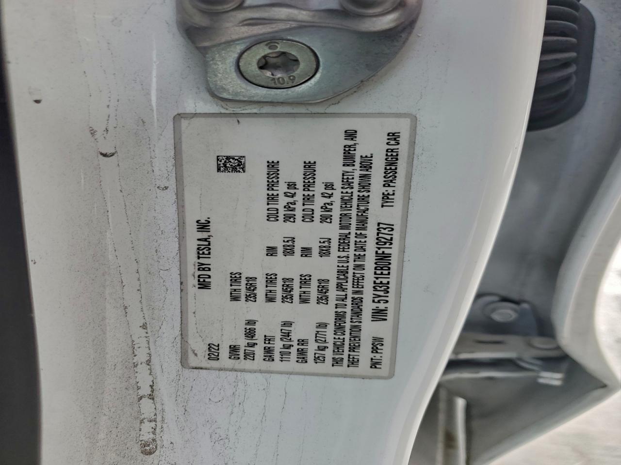 2022 TESLA MODEL 3 photo 13