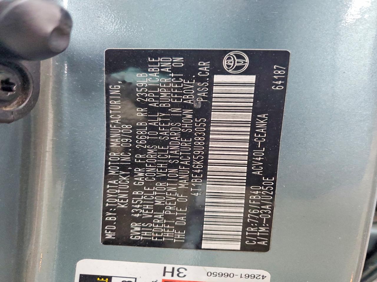 2009 TOYOTA CAMRY BASE photo 25