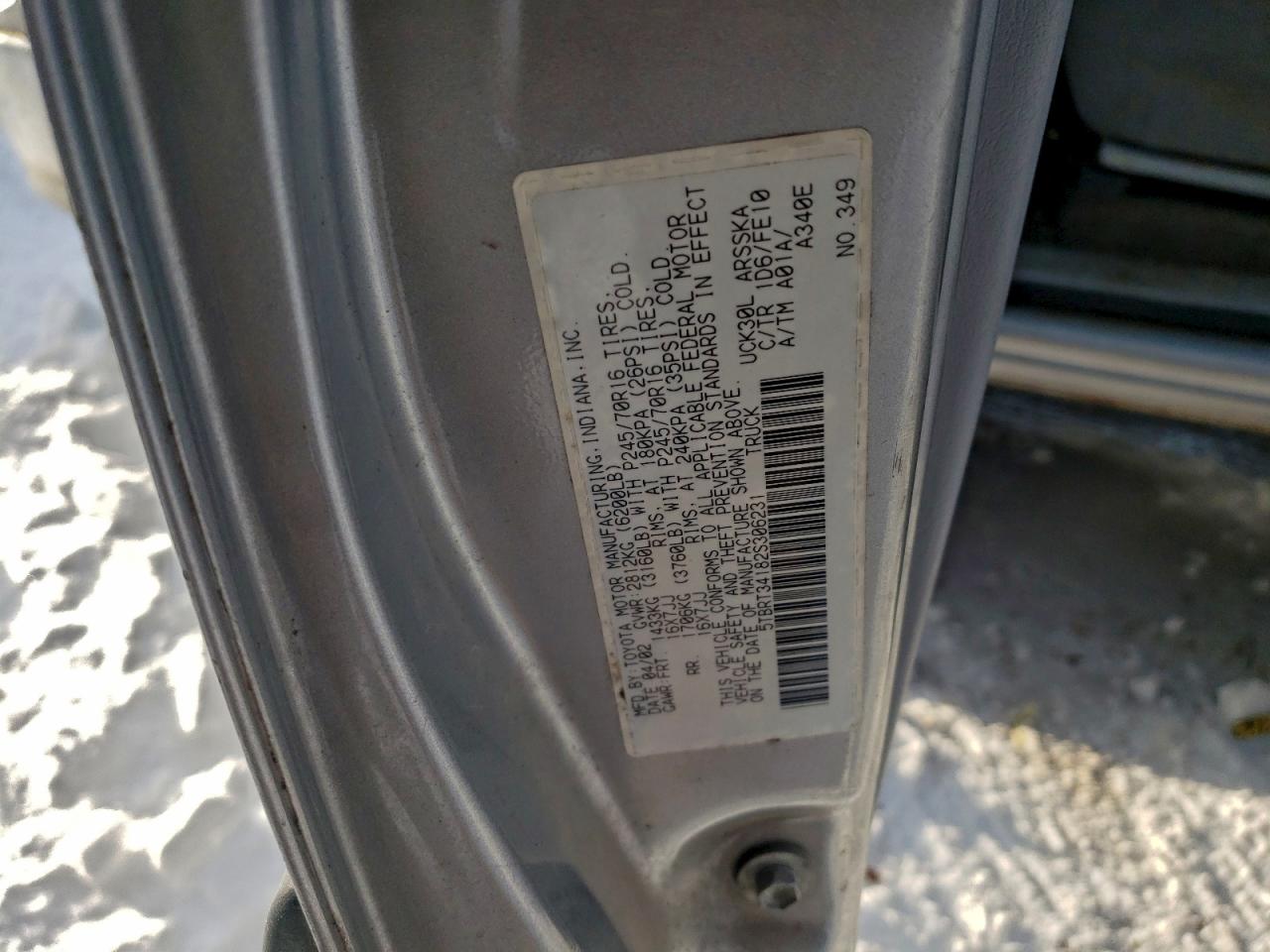2002 TOYOTA TUNDRA ACCESS CAB photo 12