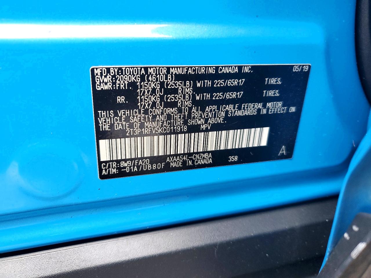 2019 TOYOTA RAV4 XLE photo 14