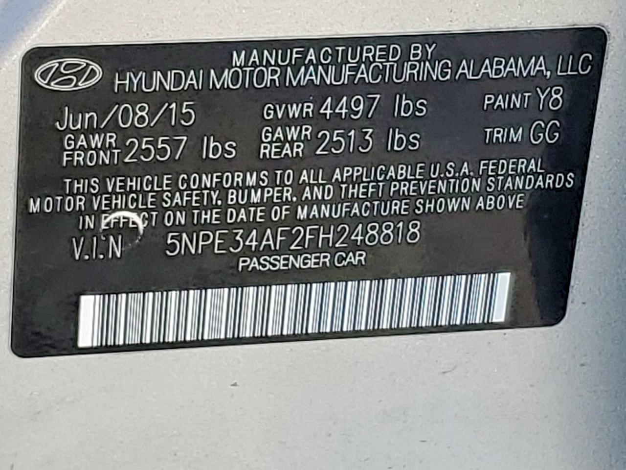 2015 HYUNDAI SONATA SPORT photo 23