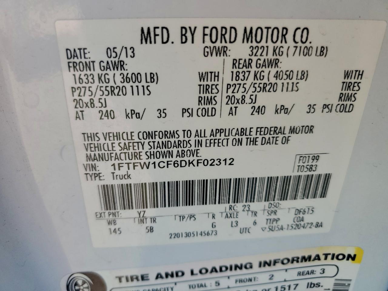 2013 FORD F150 SUPERCREW photo 12
