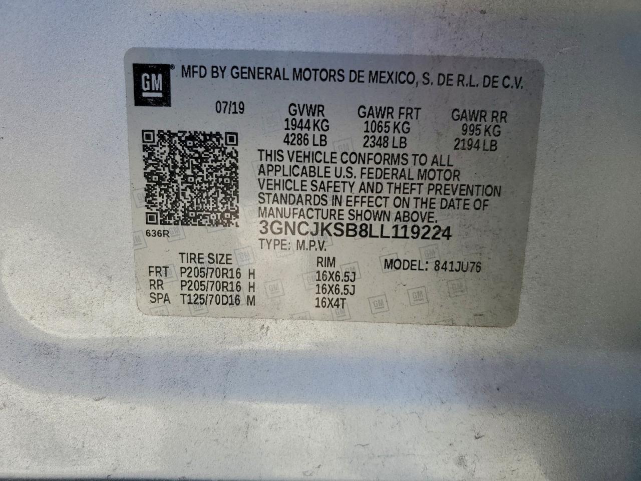 2020 CHEVROLET TRAX LS photo 13