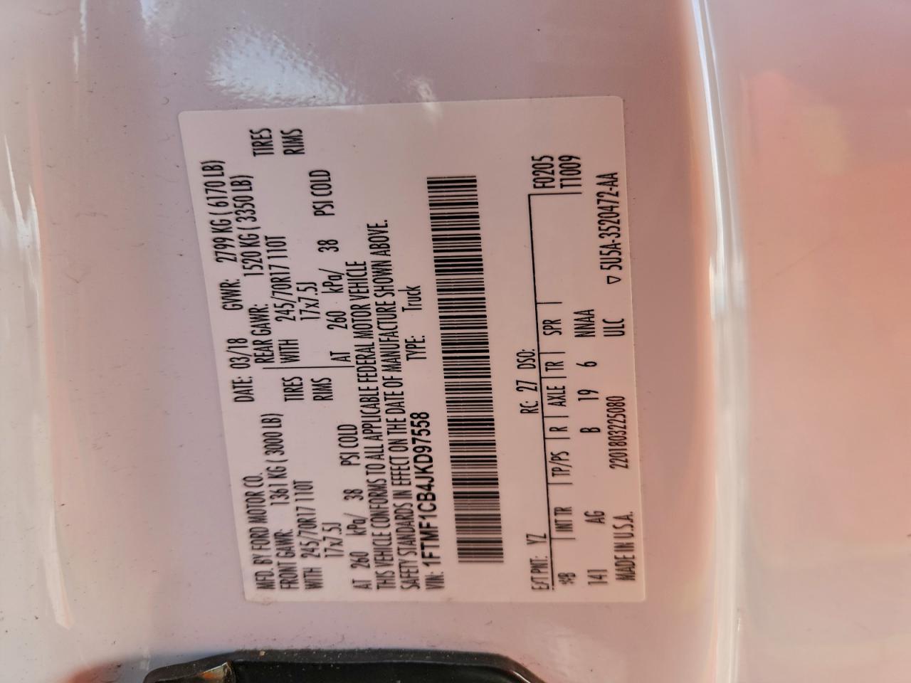 2018 FORD F150 photo 13