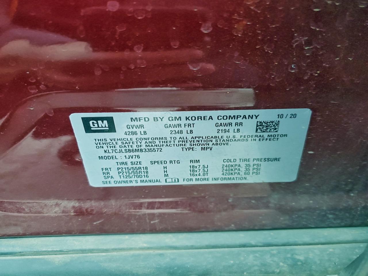 2021 CHEVROLET TRAX 1LT photo 13
