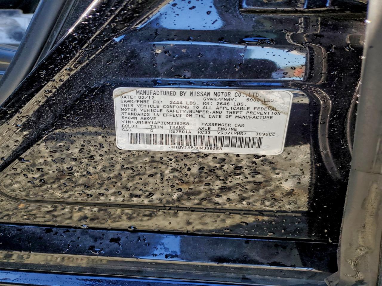 2012 INFINITI M37 BASE photo 25