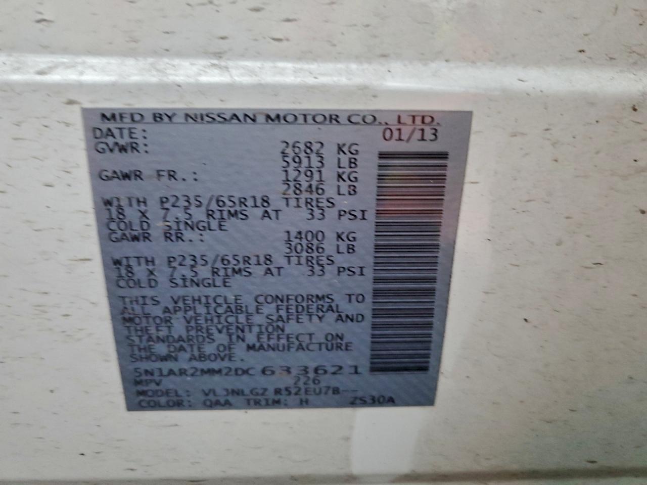 2013 NISSAN PATHFINDER S photo 37
