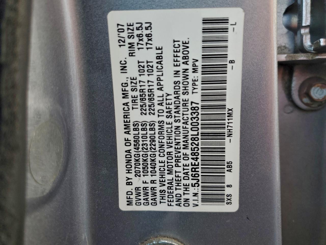 2008 HONDA CR-V EX photo 13