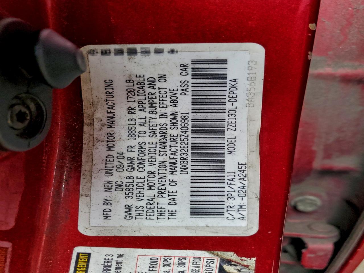 2005 TOYOTA COROLLA CE photo 12