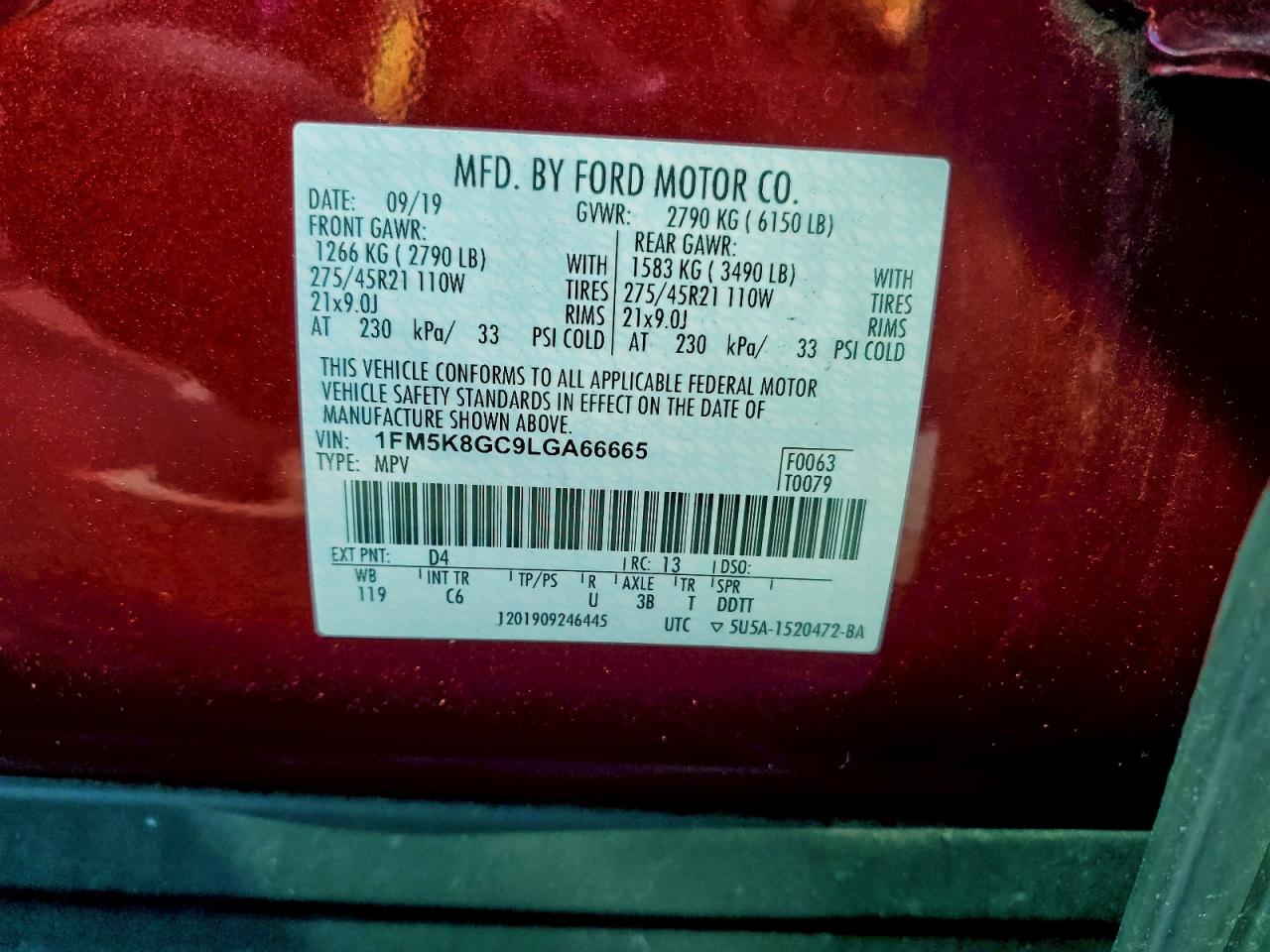 2020 FORD EXPLORER ST photo 13