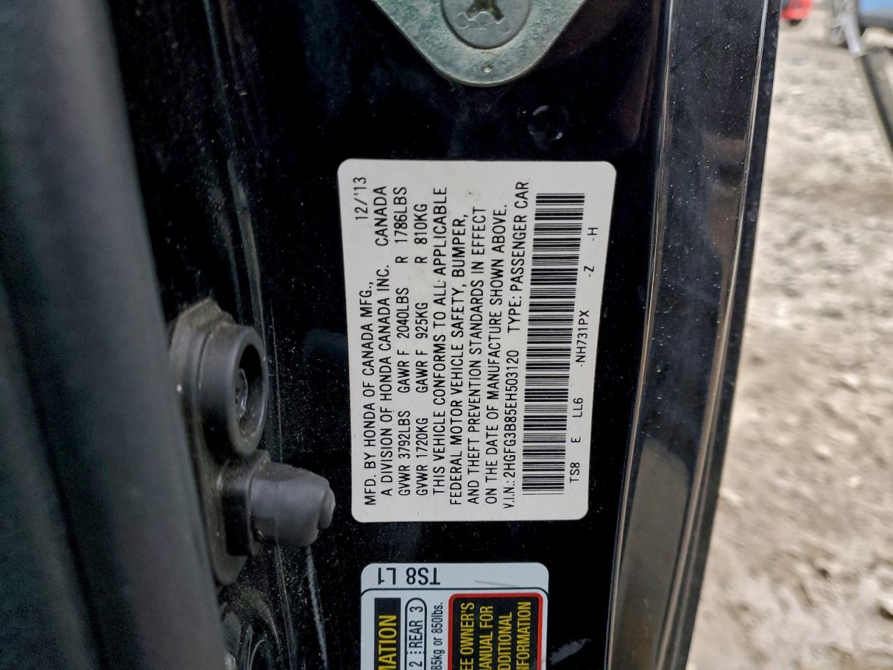 2014 HONDA CIVIC EX photo 12