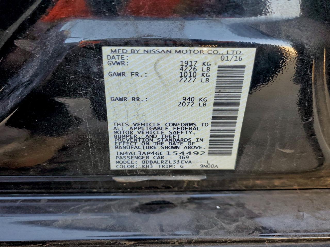 2016 NISSAN ALTIMA 2.5 photo 23