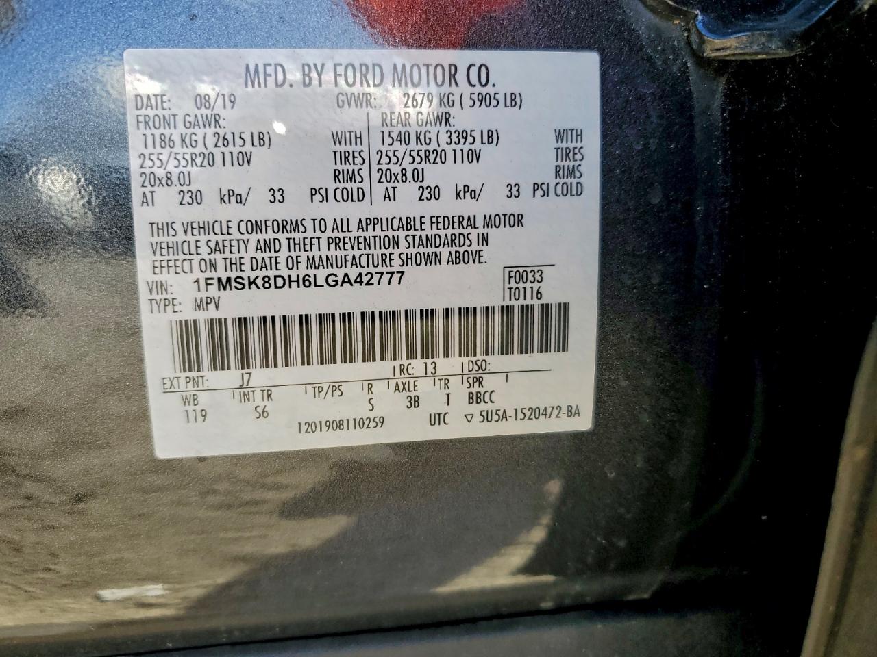 2020 FORD EXPLORER XLT photo 13