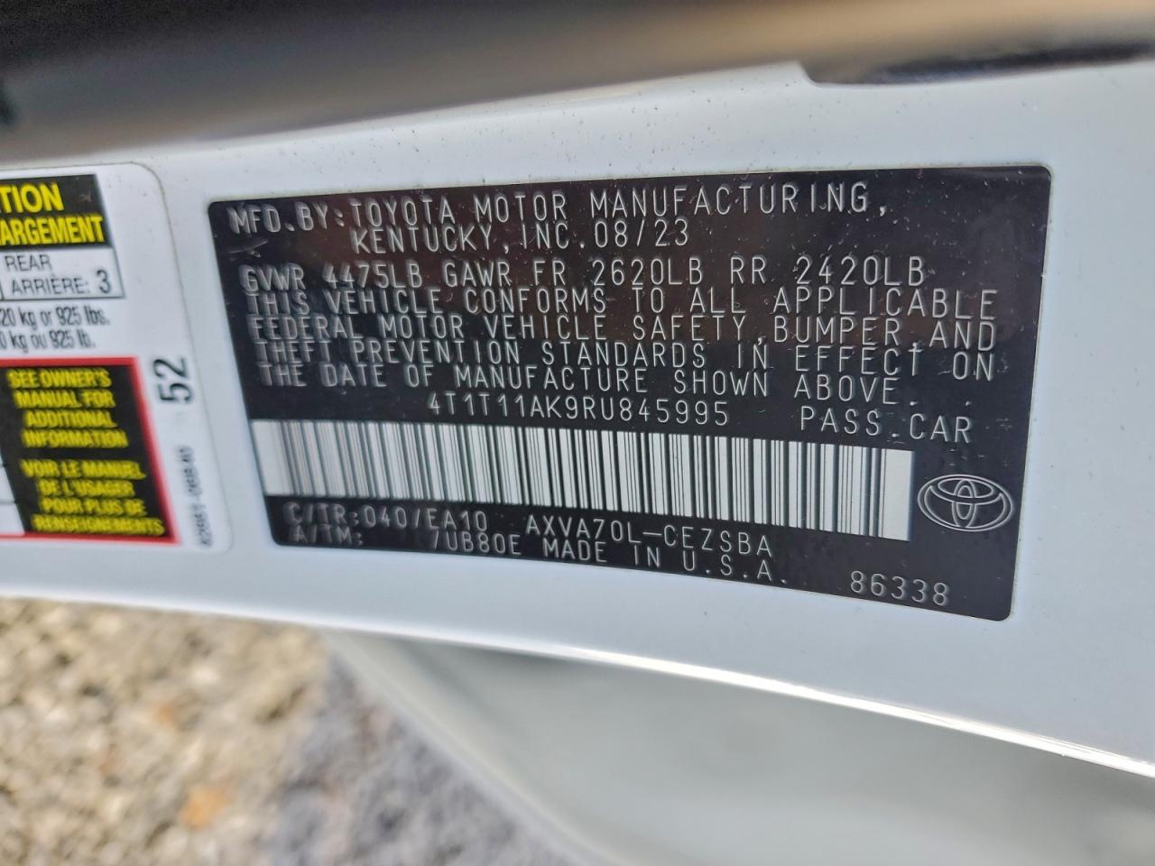 2024 TOYOTA CAMRY SE NIGHT SHADE photo 23