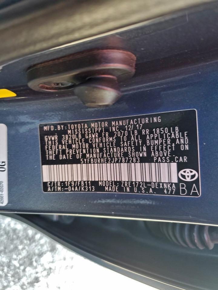 2018 TOYOTA COROLLA L photo 13