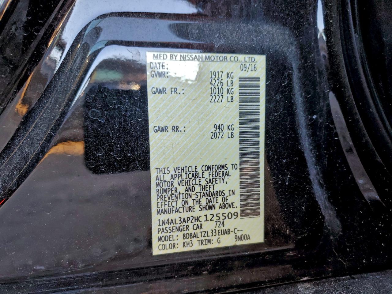 2017 NISSAN ALTIMA 2.5 photo 23