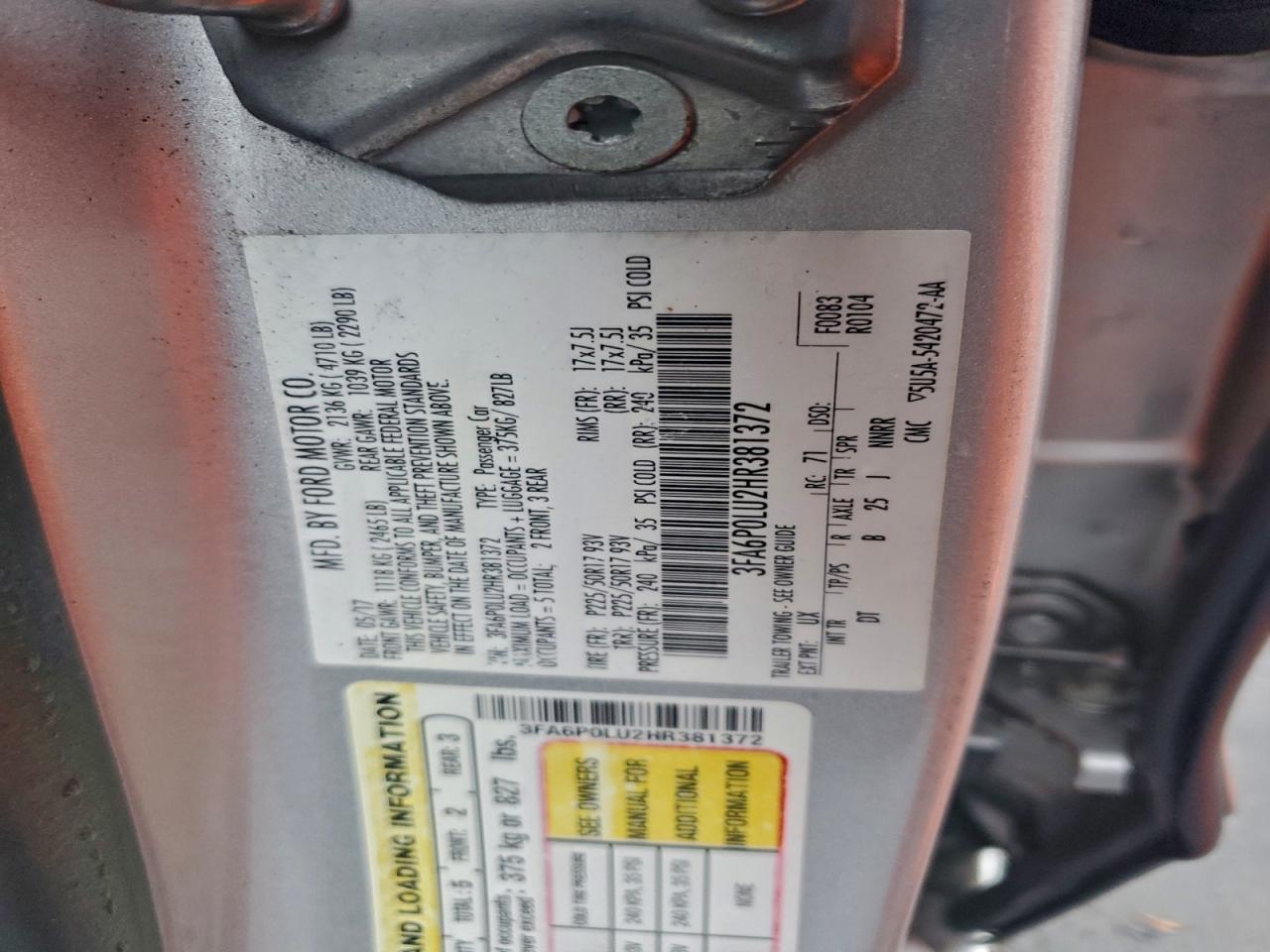 2017 FORD FUSION SE HYBRID photo 12